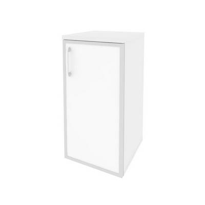 Onix O.SU-3.2R(R) white (Белый Бриллиант) Шкаф низкий узкий правый (1 низкий фасад стекло лакобель в раме)