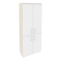 Onix O.ST-1.3 (Денвер Светлый/Белый Бриллиант) Шкаф высокий широкий (2 низких фасада ЛДСП + 2 средних фасада ЛДСП)