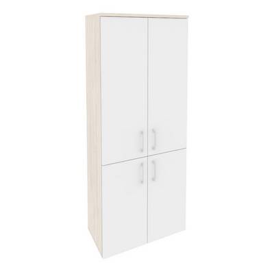 Onix O.ST-1.3 (Денвер Светлый/Белый Бриллиант) Шкаф высокий широкий (2 низких фасада ЛДСП + 2 средних фасада ЛДСП)