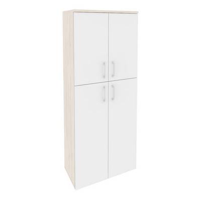 Onix O.ST-1.8 (Денвер Светлый/Белый Бриллиант) Шкаф высокий широкий (2 средних фасада ЛДСП + 2 низких фасада ЛДСП)