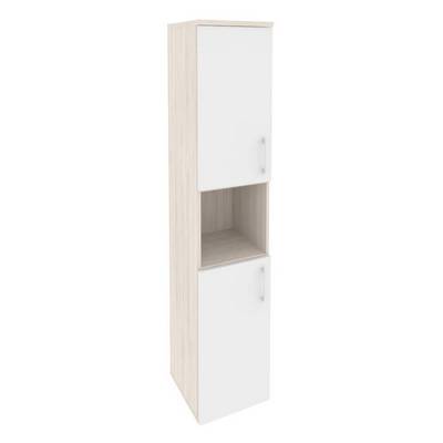 Onix O.SU-1.5(L) (Денвер Светлый/Белый Бриллиант) Шкаф высокий узкий левый (2 низких фасада ЛДСП)
