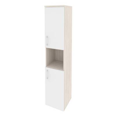 Onix O.SU-1.5(R) (Денвер Светлый/Белый Бриллиант) Шкаф высокий узкий правый (2 низких фасада ЛДСП)