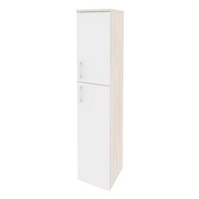 Onix O.SU-1.8(R) (Денвер Светлый/Белый Бриллиант) Шкаф высокий узкий правый (1 средний фасад ЛДСП + 1 низкий фасад ЛДСП)