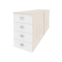 Onix O.TPO-2.8 (Денвер Светлый/Белый Бриллиант) Тумба двойная приставная / опорная