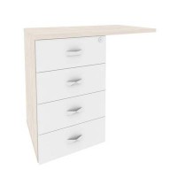 Onix O.TPU-4 (Денвер Светлый/Белый Бриллиант) Тумба приставная (универсальная л/пр)