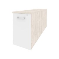 Onix O.VTPO-2.8 (Денвер Светлый/Белый Бриллиант) Тумба двойная низкая выдвижная приставная / опорная