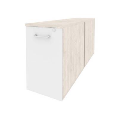 Onix O.VTPO-2.8 (Денвер Светлый/Белый Бриллиант) Тумба двойная низкая выдвижная приставная / опорная