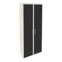 O.ST-1.10R black (Денвер Светлый) Шкаф высокий широкий (2 высоких фасада стекло лакобель в раме)
