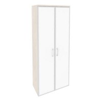 Onix O.ST-1.10R white (Денвер Светлый) Шкаф высокий широкий (2 высоких фасада стекло лакобель в раме)