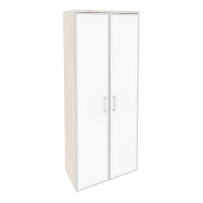 Onix O.ST-1.10R white (Денвер Светлый) Шкаф высокий широкий (2 высоких фасада стекло лакобель в раме)