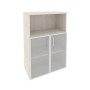 Onix O.ST-2.2R (Денвер Светлый) Шкаф средний широкий (2 низких фасада стекло в раме)
