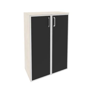 O.ST-2.4R black (Денвер Светлый) Шкаф средний широкий (2 средних фасада стекло лакобель в раме)