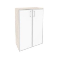 Onix O.ST-2.4R white (Денвер Светлый) Шкаф средний широкий (2 средних фасада стекло лакобель в раме)