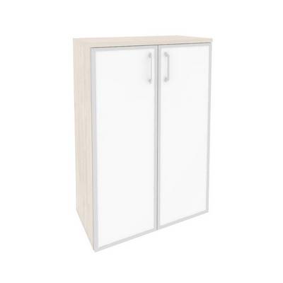 Onix O.ST-2.4R white (Денвер Светлый) Шкаф средний широкий (2 средних фасада стекло лакобель в раме)