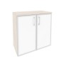 Onix O.ST-3.2R white (Денвер Светлый) Шкаф низкий широкий (2 низких фасада стекло лакобель в раме)