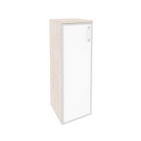Onix O.SU-2.4R(L) white (Денвер Светлый) Шкаф средний узкий левый (1 средний фасад стекло лакобель в раме)