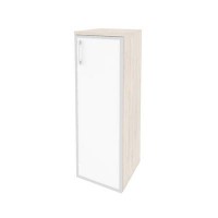 Onix O.SU-2.4R(R) white (Денвер Светлый) Шкаф средний узкий правый (1 средний фасад стекло лакобель в раме)