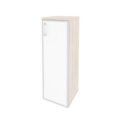 Onix O.SU-2.4R(R) white (Денвер Светлый) Шкаф средний узкий правый (1 средний фасад стекло лакобель в раме)