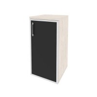 Onix O.SU-3.2R(R) black (Денвер Светлый) Шкаф низкий узкий правый (1 низкий фасад стекло лакобель в раме)