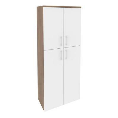 Onix O.ST-1.8 (Дуб Аризона/Белый Бриллиант) Шкаф высокий широкий (2 средних фасада ЛДСП + 2 низких фасада ЛДСП)