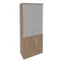 Onix O.ST-1.2 (Дуб Аризона) Шкаф высокий широкий (2 низких фасада ЛДСП + 2 средних фасада стекло)