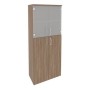 Onix O.ST-1.7 (Дуб Аризона) Шкаф высокий широкий (2 средних фасада ЛДСП + 2 низких фасада стекло)
