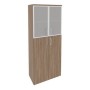 Onix O.ST-1.7R (Дуб Аризона) Шкаф высокий широкий (2 средних фасада ЛДСП + 2 низких фасада стекло в раме)