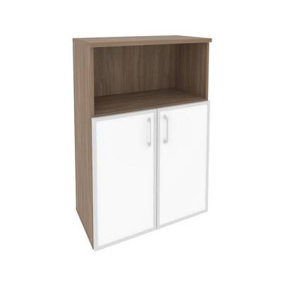 Onix O.ST-2.2R white (Дуб Аризона) Шкаф средний широкий (2 низких фасада стекло лакобель в раме)