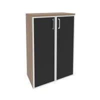 O.ST-2.4R black (Дуб Аризона) Шкаф средний широкий (2 средних фасада стекло лакобель в раме)