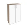 O.ST-2.4R white (Дуб Аризона) Шкаф средний широкий (2 средних фасада стекло лакобель в раме)
