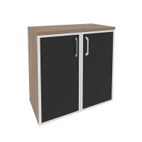 Onix O.ST-3.2R black (Дуб Аризона) Шкаф низкий широкий (2 низких фасада стекло лакобель в раме)