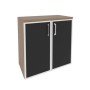 Onix O.ST-3.2R black (Дуб Аризона) Шкаф низкий широкий (2 низких фасада стекло лакобель в раме)