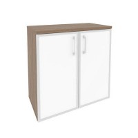 Onix O.ST-3.2R white (Дуб Аризона) Шкаф низкий широкий (2 низких фасада стекло лакобель в раме)