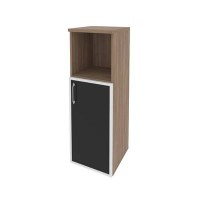 Onix O.SU-2.2R(R) black (Дуб Аризона) Шкаф средний узкий правый (1 низкий фасад стекло лакобель в раме)