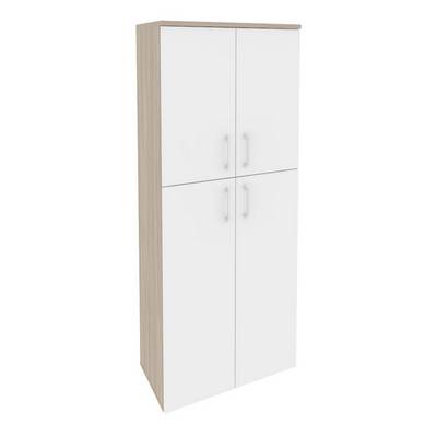 Onix O.ST-1.8 (Дуб Аттик/Белый Бриллиант) Шкаф высокий широкий (2 средних фасада ЛДСП + 2 низких фасада ЛДСП)