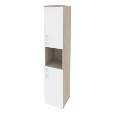 Onix O.SU-1.5(R) (Дуб Аттик/Белый Бриллиант) Шкаф высокий узкий правый (2 низких фасада ЛДСП)
