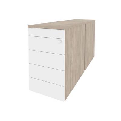 Onix O.TPO-2.7 TIP (Дуб Аттик/Белый Бриллиант) Тумба двойная приставная / опорная (TIP-ON)