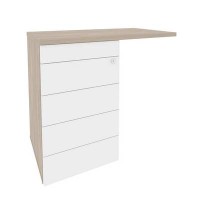 Onix O.TPU-4 TIP (Дуб Аттик/Белый Бриллиант) Тумба приставная (TIP-ON) (универсальная л/пр)