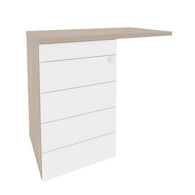 Onix O.TPU-4 TIP (Дуб Аттик/Белый Бриллиант) Тумба приставная (TIP-ON) (универсальная л/пр)