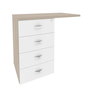 O.TPU-4 (Дуб Аттик/Белый Бриллиант) Тумба приставная (универсальная л/пр)