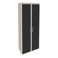 O.ST-1.10R black (Дуб Аттик) Шкаф высокий широкий (2 высоких фасада стекло лакобель в раме)
