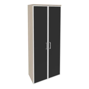 O.ST-1.10R black (Дуб Аттик) Шкаф высокий широкий (2 высоких фасада стекло лакобель в раме)