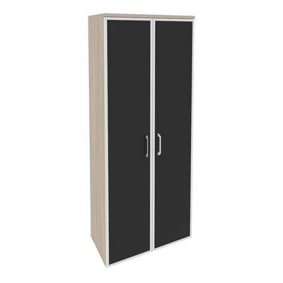 Onix O.ST-1.10R black (Дуб Аттик) Шкаф высокий широкий (2 высоких фасада стекло лакобель в раме)