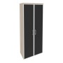 Onix O.ST-1.10R black (Дуб Аттик) Шкаф высокий широкий (2 высоких фасада стекло лакобель в раме)