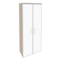 Onix O.ST-1.10R white (Дуб Аттик) Шкаф высокий широкий (2 высоких фасада стекло лакобель в раме)