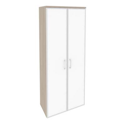 Onix O.ST-1.10R white (Дуб Аттик) Шкаф высокий широкий (2 высоких фасада стекло лакобель в раме)