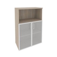 Onix O.ST-2.2R (Дуб Аттик) Шкаф средний широкий (2 низких фасада стекло в раме)