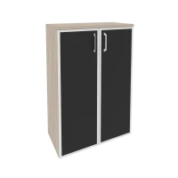 O.ST-2.4R black (Дуб Аттик) Шкаф средний широкий (2 средних фасада стекло лакобель в раме)