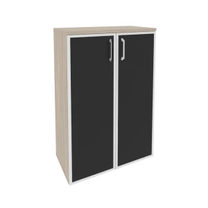 O.ST-2.4R black (Дуб Аттик) Шкаф средний широкий (2 средних фасада стекло лакобель в раме)