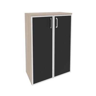 Onix O.ST-2.4R black (Дуб Аттик) Шкаф средний широкий (2 средних фасада стекло лакобель в раме)